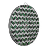 Chevron Zebra Black en Green Print Dartbord (Voorkant Links)