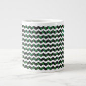 Chevron Zebra Black en Green Print Grote Koffiekop (Voorkant)