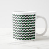 Chevron Zebra Black en Green Print Grote Koffiekop (Rechts)