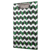 Chevron Zebra Black en Green Print Klembord (Links)