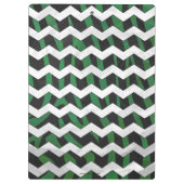 Chevron Zebra Black en Green Print Klembord (Achterkant)