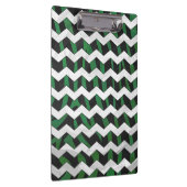 Chevron Zebra Black en Green Print Klembord (Rechts)