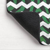 Chevron Zebra Black en Green Print Muismat (Hoek)