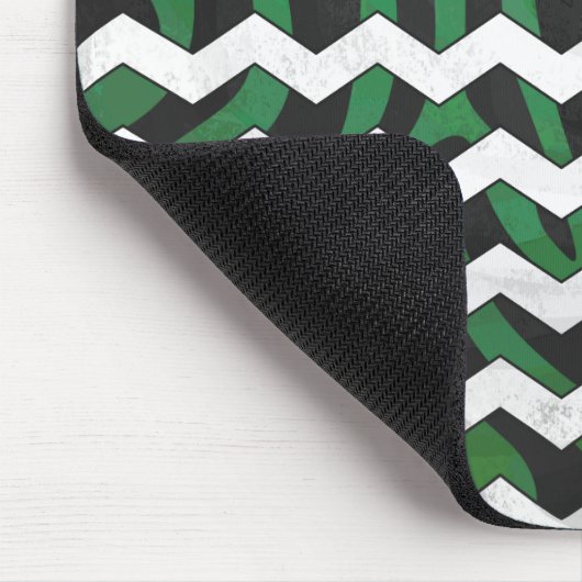 Chevron Zebra Black en Green Print Muismat (Hoek)
