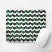 Chevron Zebra Black en Green Print Muismat (Met muis)