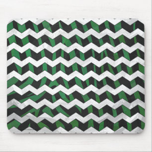 Chevron Zebra Black en Green Print Muismat