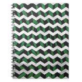 Chevron Zebra Black en Green Print Notitieboek (Voorkant)