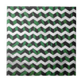Chevron Zebra Black en Green Print Tegeltje (Voorkant)