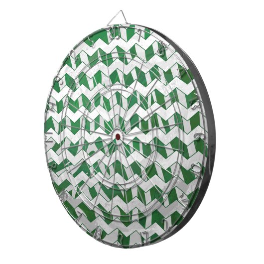 Chevron Zebra Green en White Print Dartbord (Voorkant Rechts)