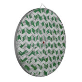 Chevron Zebra Green en White Print Dartbord (Voorkant Links)
