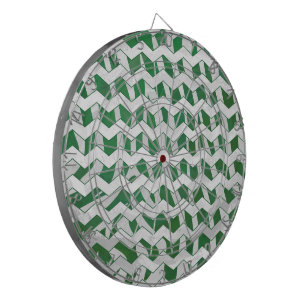 Chevron Zebra Green en White Print Dartbord