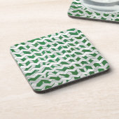 Chevron Zebra Green en White Print Drankjes Onderzetter (Linkerzijde)