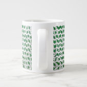 Chevron Zebra Green en White Print Grote Koffiekop (Achterkant)