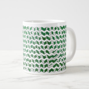Chevron Zebra Green en White Print Grote Koffiekop