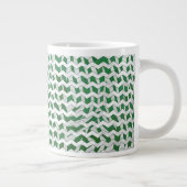 Chevron Zebra Green en White Print Grote Koffiekop (Rechts)
