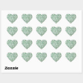 Chevron Zebra Green en White Print Hart Sticker (Vel)