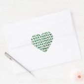 Chevron Zebra Green en White Print Hart Sticker (Envelop)