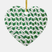Chevron Zebra Green en White Print Keramisch Ornament (Voorkant)