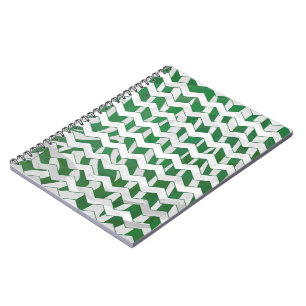 Chevron Zebra Green en White Print Notitieboek