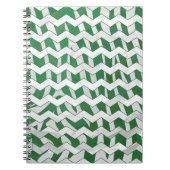 Chevron Zebra Green en White Print Notitieboek (Voorkant)