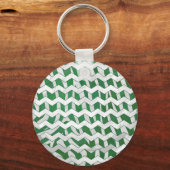 Chevron Zebra Green en White Print Sleutelhanger (Voorkant)