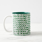 Chevron Zebra Green en White Print Tweekleurige Koffiemok (Links)