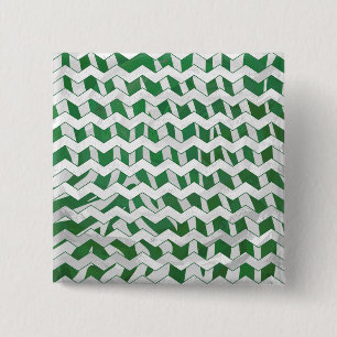 Chevron Zebra Green en White Print Vierkante Button 5,1 Cm