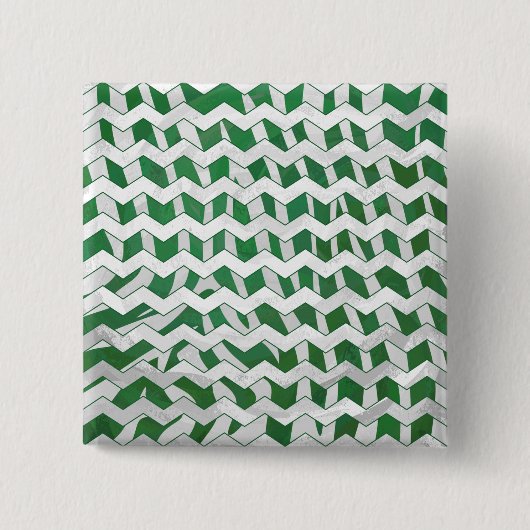 Chevron Zebra Green en White Print Vierkante Button 5,1 Cm (Voorkant)