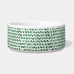 Chevron Zebra Green en White Print Voerbakje