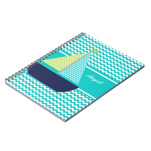 Chevron Zeilboot op Chevron Gepersonaliseerd Notit Notitieboek (Linkerzijde)