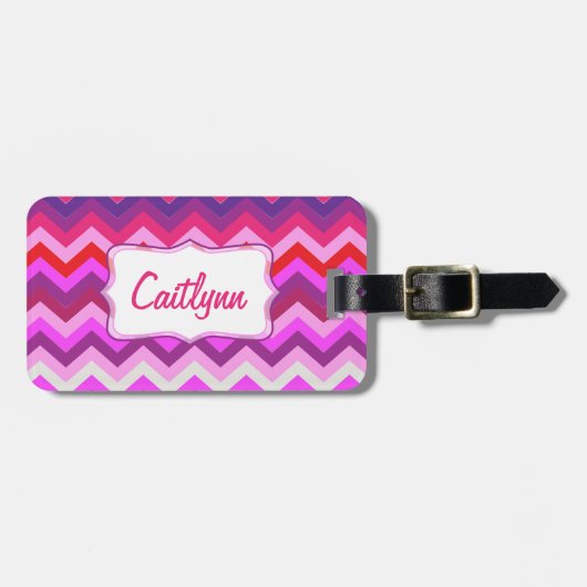 Chevron zig zag bagagelabel (Voorkant horizontaal)