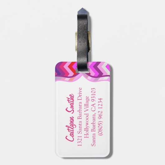 Chevron zig zag bagagelabel (Achterkant verticaal)