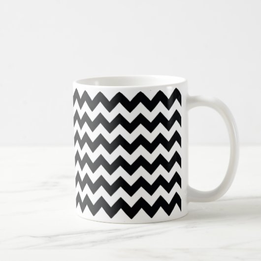 Chevron Zig Zag Black/White Mok (Rechts)