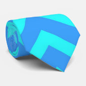 Chevron zig-zag blauw en turquoise stropdas (Opgerold)