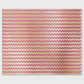Chevron Zig Zag Gold Metallic Bright Snoep Roze Cadeaupapier (Vlak)