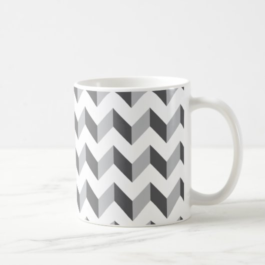 Chevron Zig Zag Gray Koffiemok (Rechts)