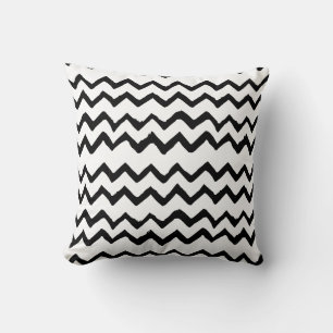 Chevron/Zig Zag Lines Black en White Kussen