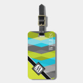 Chevron Zig Zag Monogram-Bagagelabel Bagagelabel (Voorkant verticaal)
