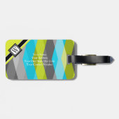Chevron Zig Zag Monogram-Bagagelabel Bagagelabel (Achterkant horizontaal)