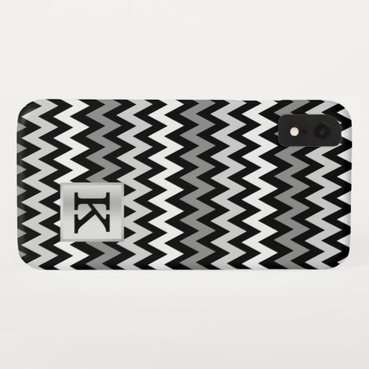 Chevron Zig Zag Monogram met Kleurkeuze Case-Mate iPhone Case (Achterkant (horizontaal))