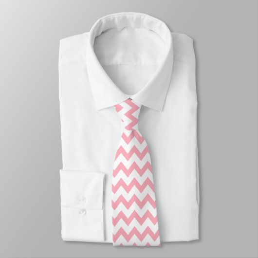 Chevron Zig Zag Patroon Chic Roze Wit Scandi   Stropdas (Gebonden)