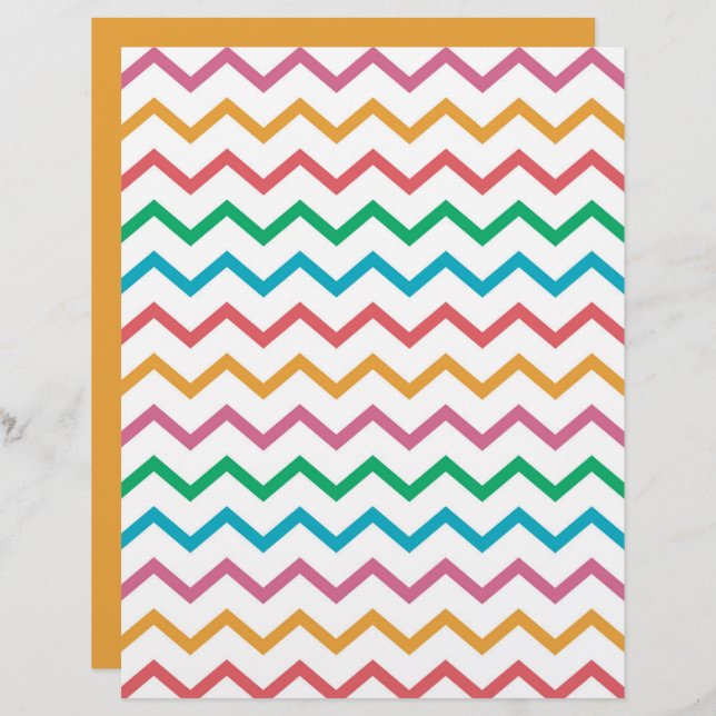 Chevron Zig Zag Patroon Scrapbook Papier (Voorkant / Achterkant)
