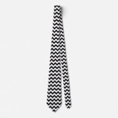 Chevron Zig Zag Pattern Chic Black Scandi Stropdas (Voorkant)