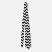 Chevron Zig Zag Pattern Chic Black Scandi Stropdas (Achterkant)