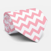 Chevron Zig Zag Pattern Chic Pink White Scandi Stropdas (Opgerold)