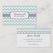 Chevron Zig Zag Pattern Elegant Green Groupon Visitekaartje (Voorkant / Achterkant)