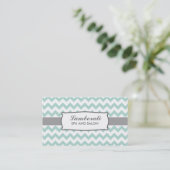 Chevron Zig Zag Pattern Elegant Green Groupon Visitekaartje (Staand voorkant)