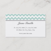 Chevron Zig Zag Pattern Elegant Modern Green Visitekaartje (Achterkant)