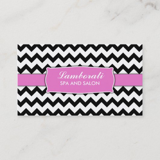 Chevron Zig Zag Pattern Makeup Artist Pink Visitekaartje (Voorkant)