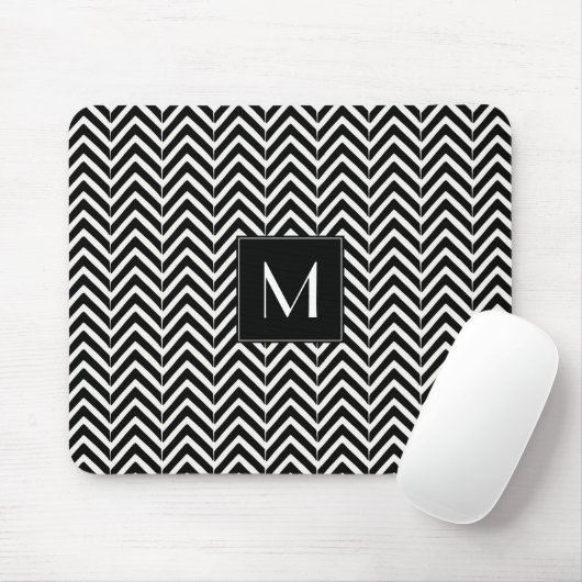 Chevron Zig Zag Pattern monogram Muismat (Met muis)